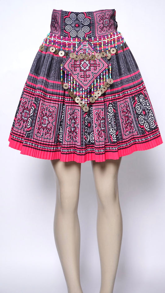 Printed Skirt Black/Pink