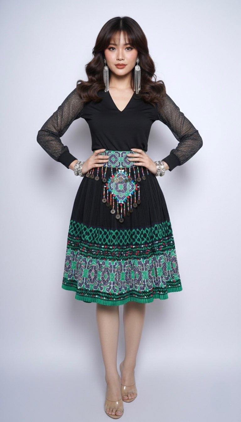 Printed Skirt Green