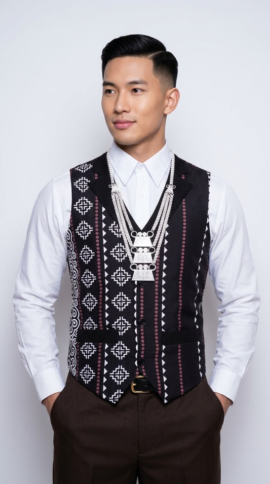 Printed Hmong Vest Qwj