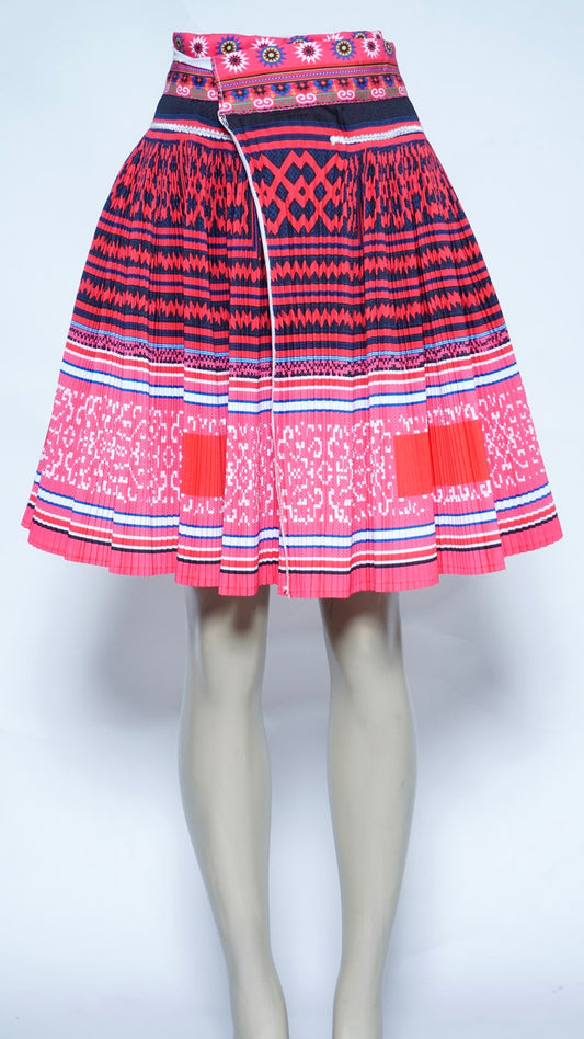 Printed Light Pink-Blue Trim Skirt (38x22)