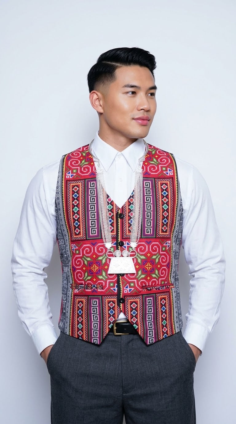Printed Hmong Vest