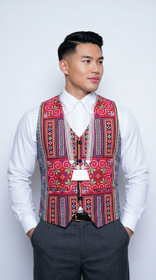 Printed Hmong Vest