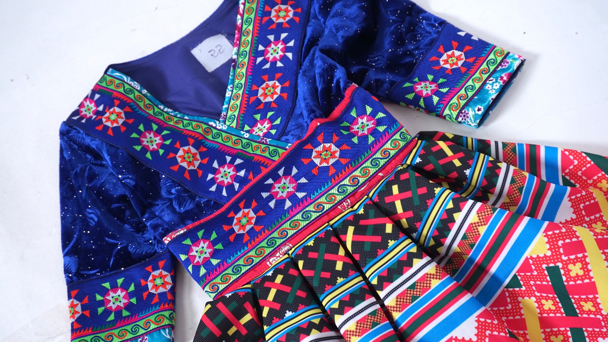 One Piece Hmong Girl Dress- Blue Hmong Custom Clothes One Piece Hmong Girl Dress- Blue Hmong Custom Clothes