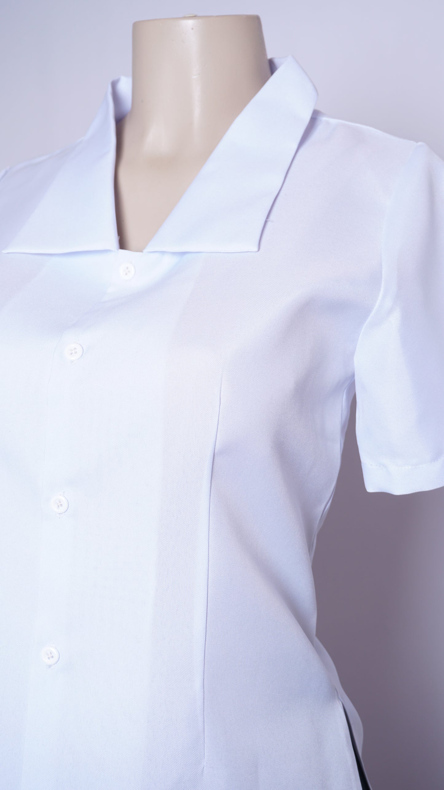 Women Wide Point Plain Collar Shirt