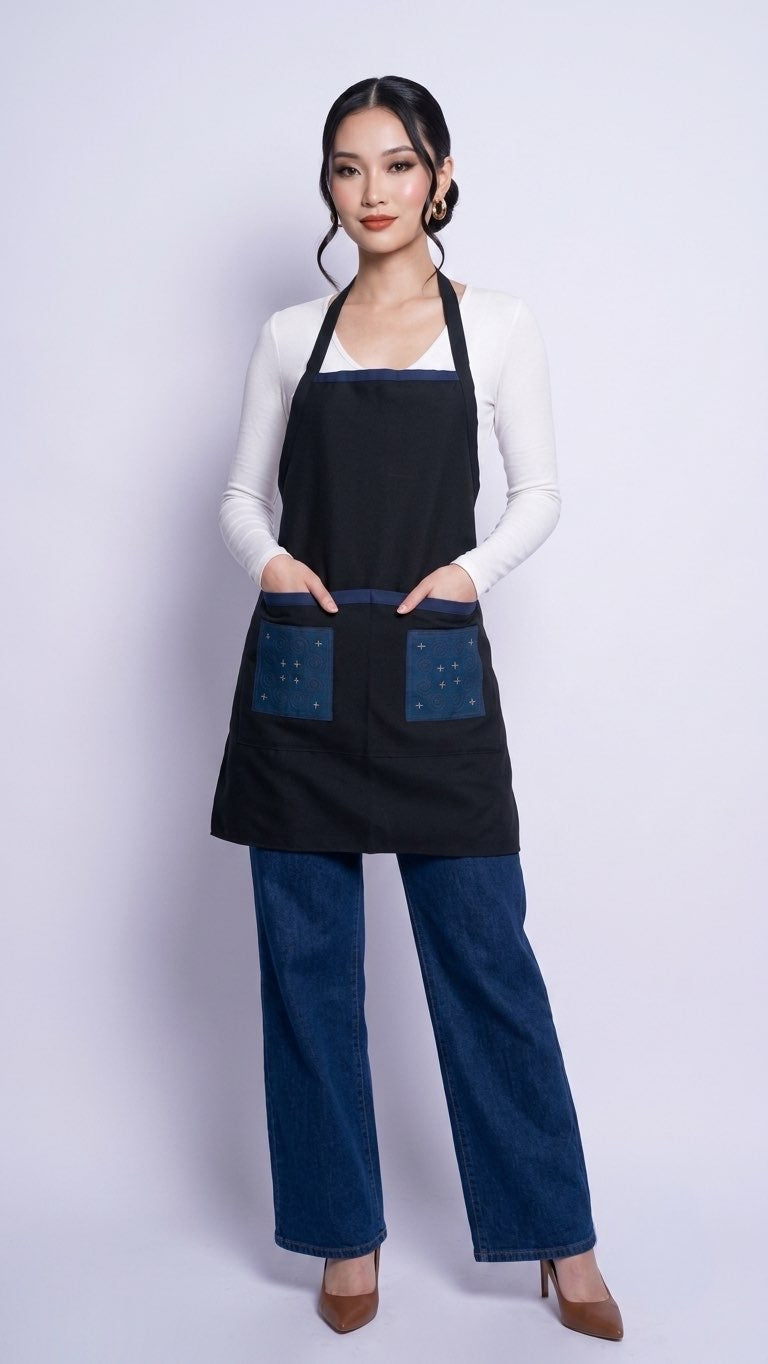 Navy Blue/ Teal Apron