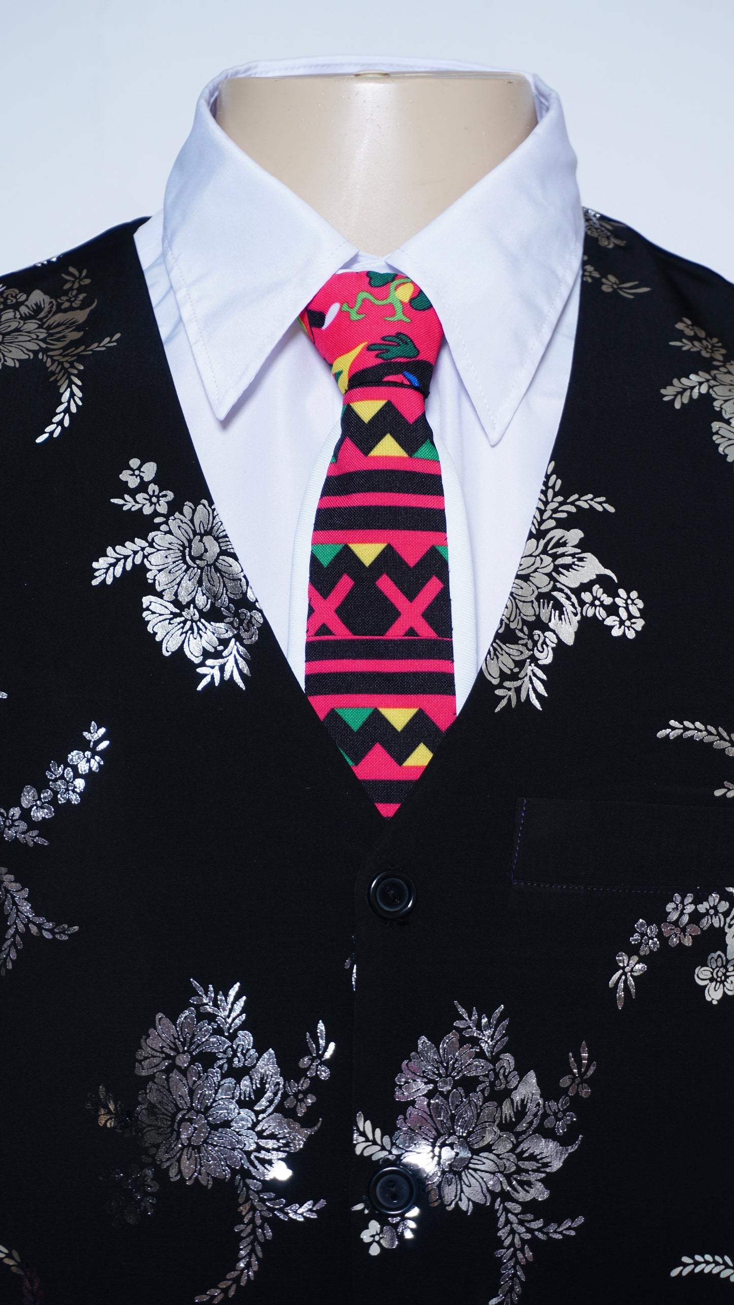 Men's Tie White Printed