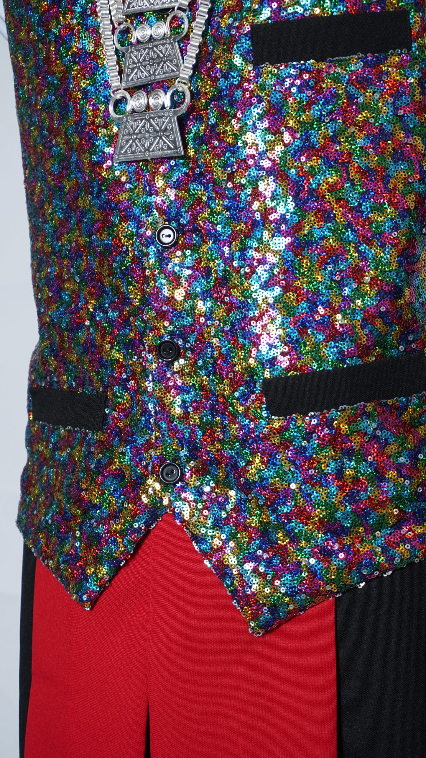 Rainbow Sequins Vest