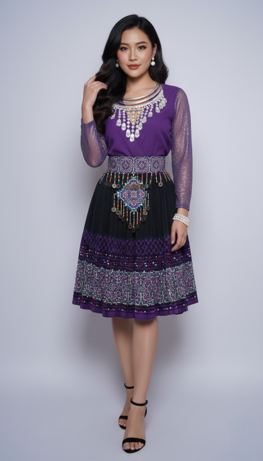 Printed Skirt Purple