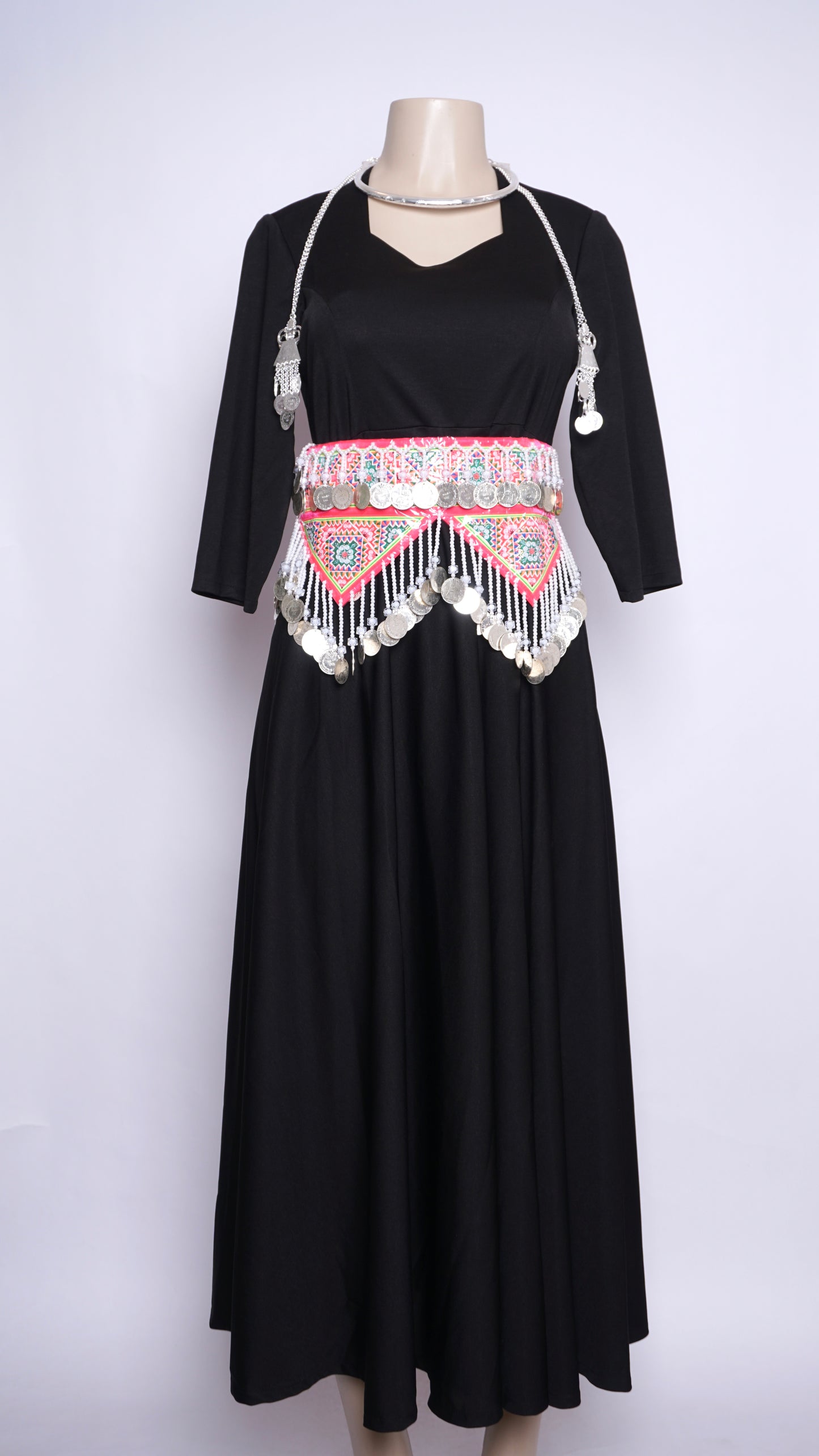 Black Long Sleeves Maxi Dress