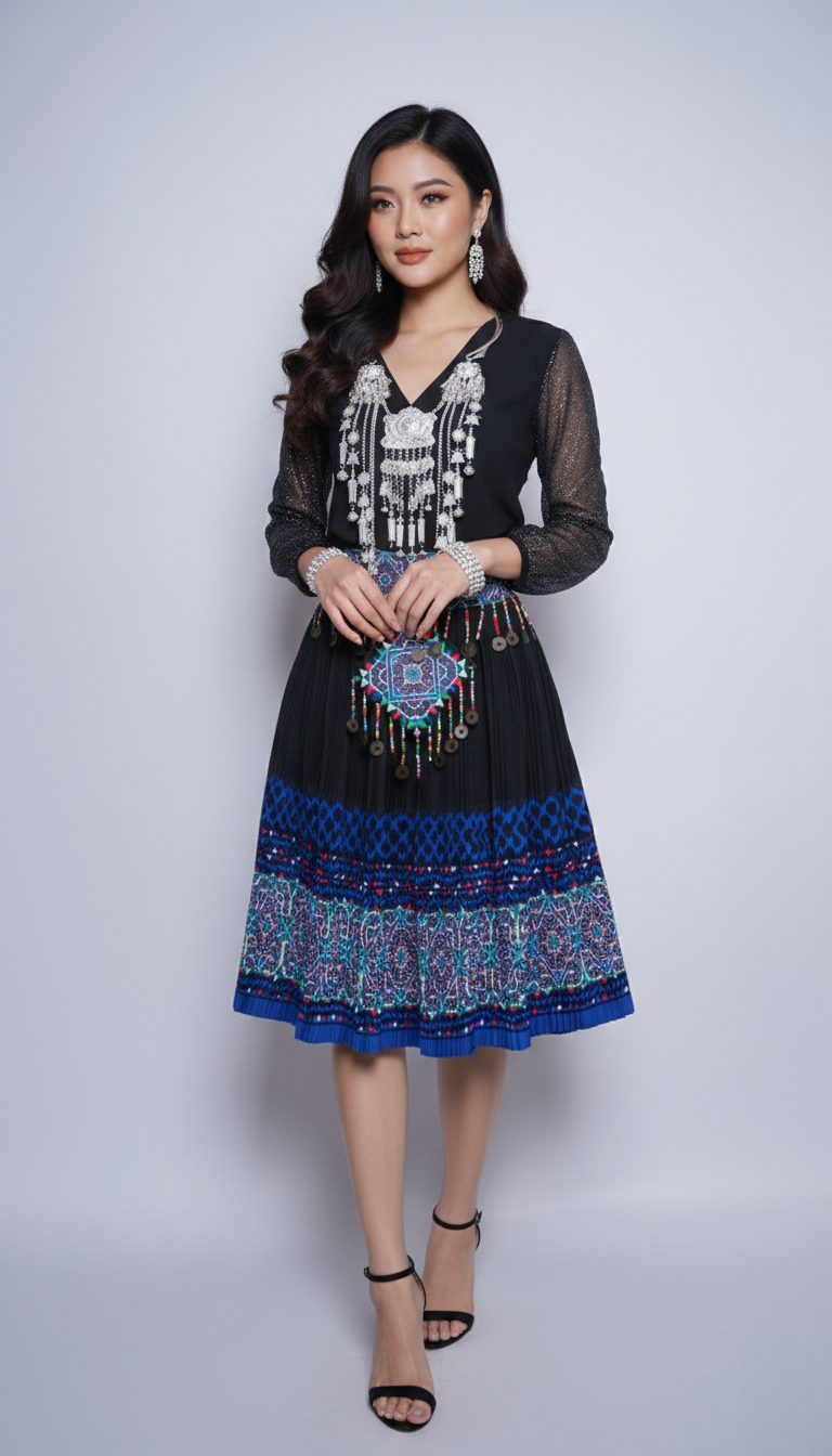 Printed Skirt Blue