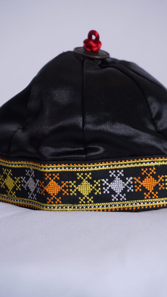 Hmong Hat-Yellow Patterns (18")