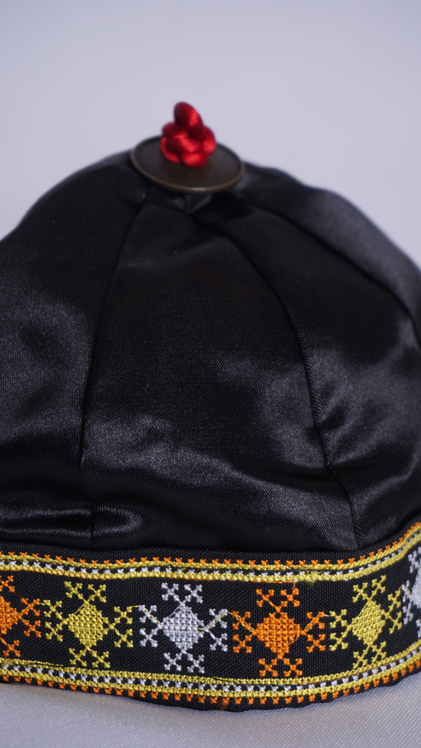 Hmong Hat-Yellow Patterns (18")
