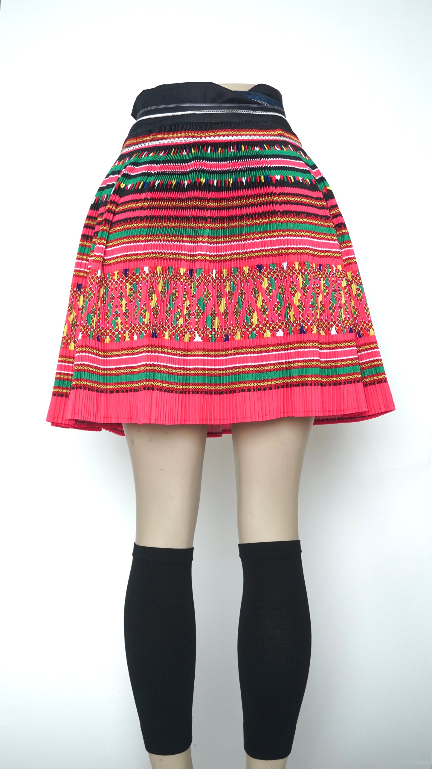 Printed X Plain Patterns Skirt