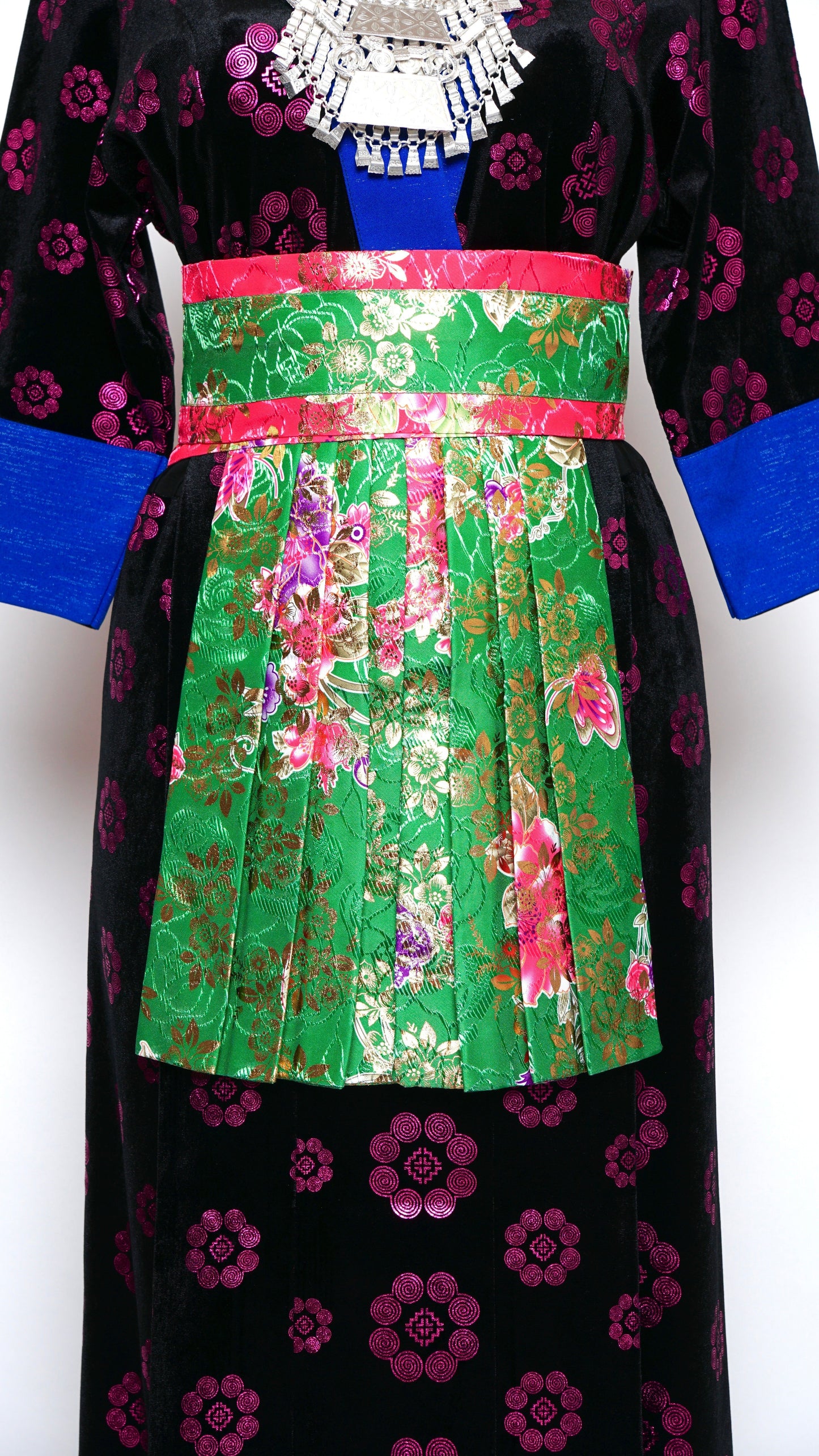 2 Piece Hlab Siv- Green Pink Chinese Floral