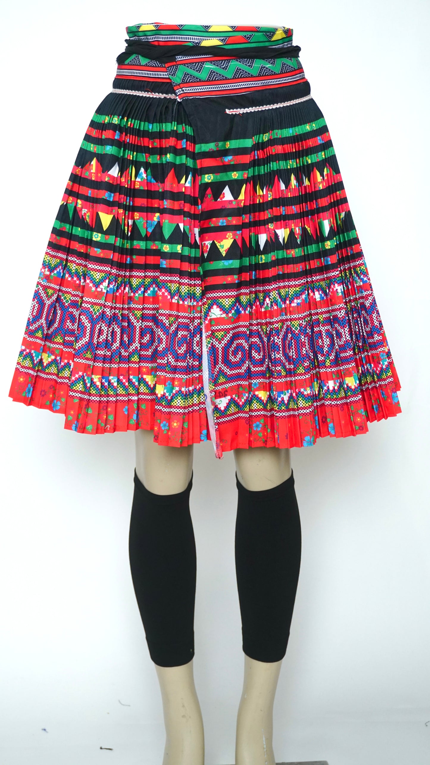 Printed Red Green Floral Skirt