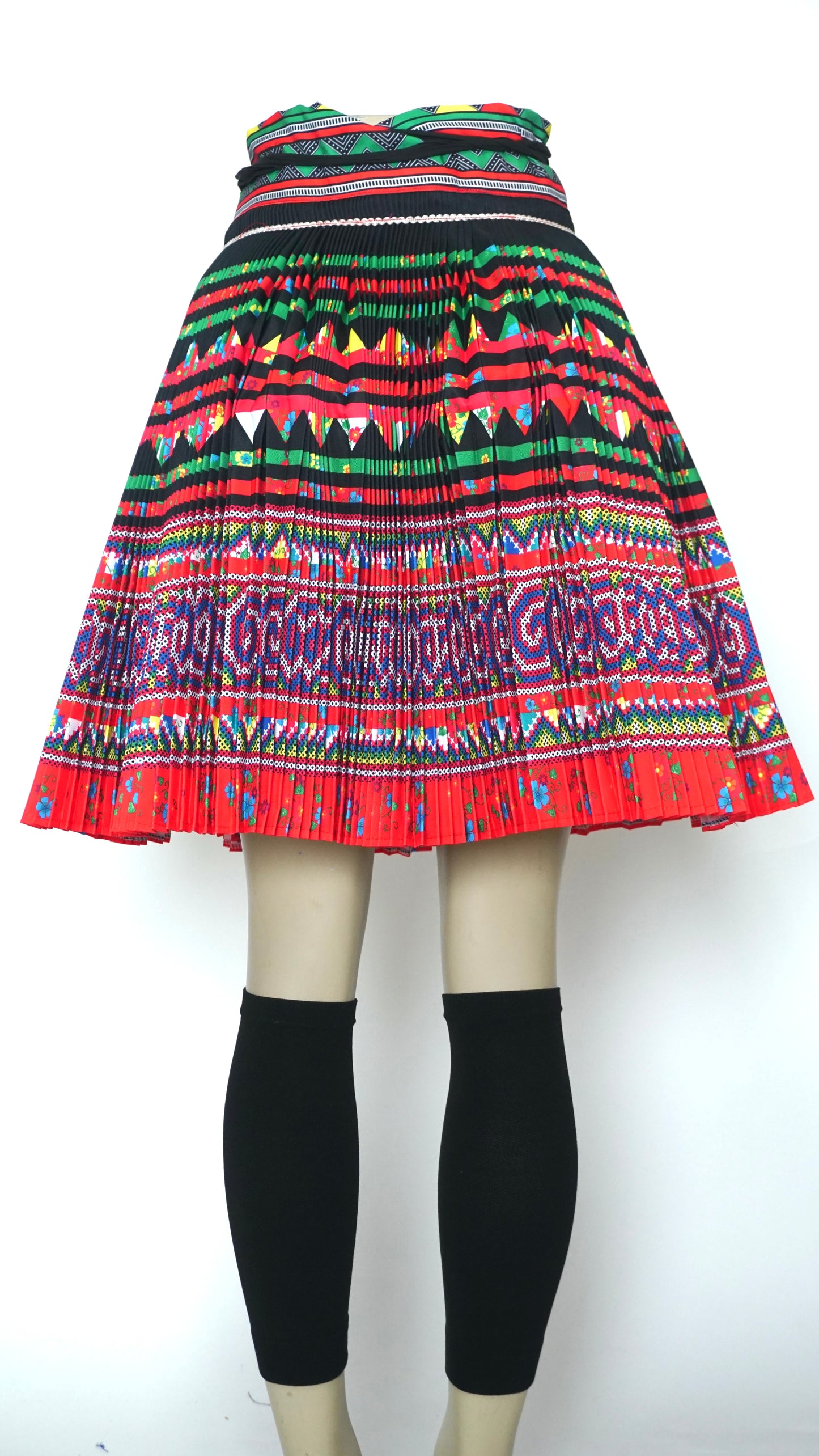 Printed Red Green Floral Skirt