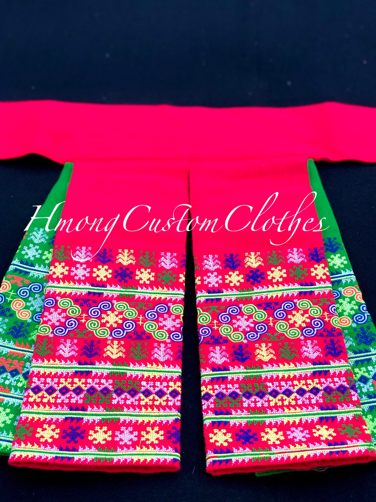Hmong clothes - Pink/Green - Hmong Custom Clothes