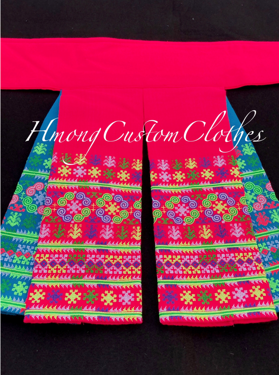 Hmong clothes - Pink/Light blue - Hmong Custom Clothes